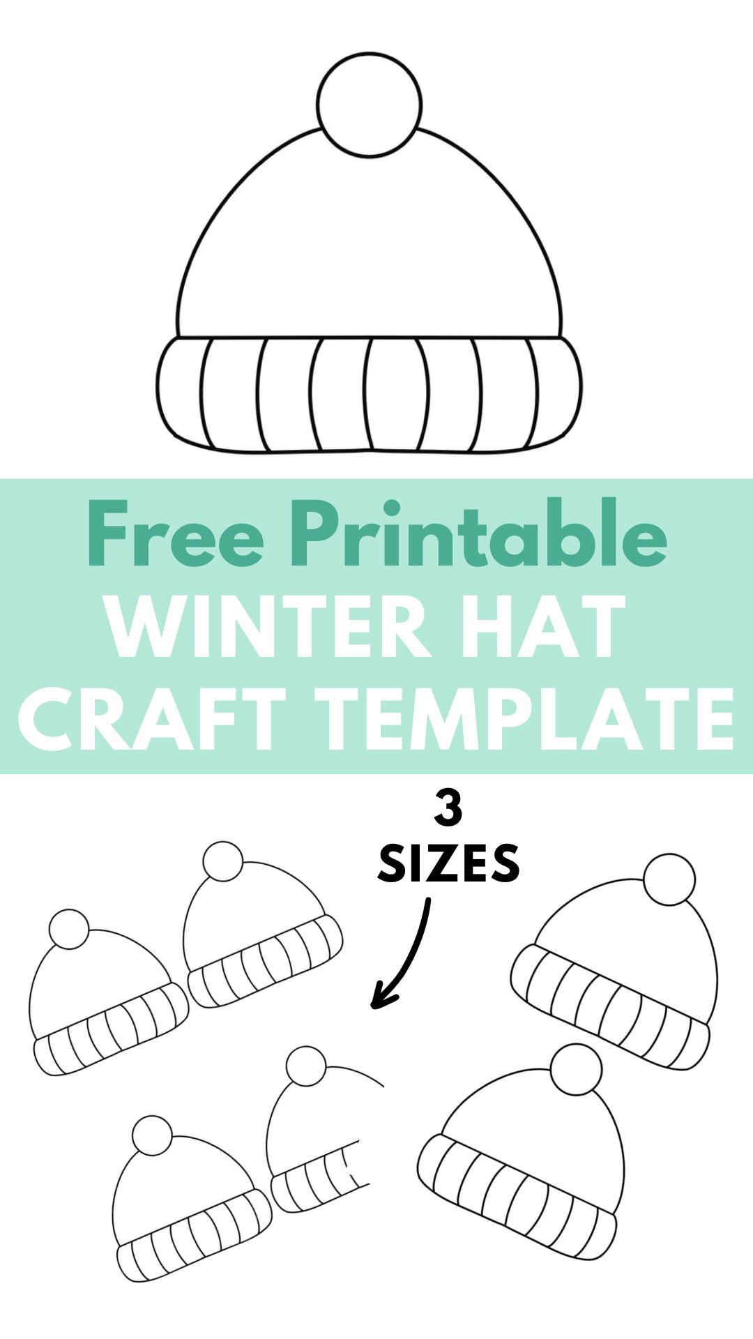 free printable winter hat craft template -